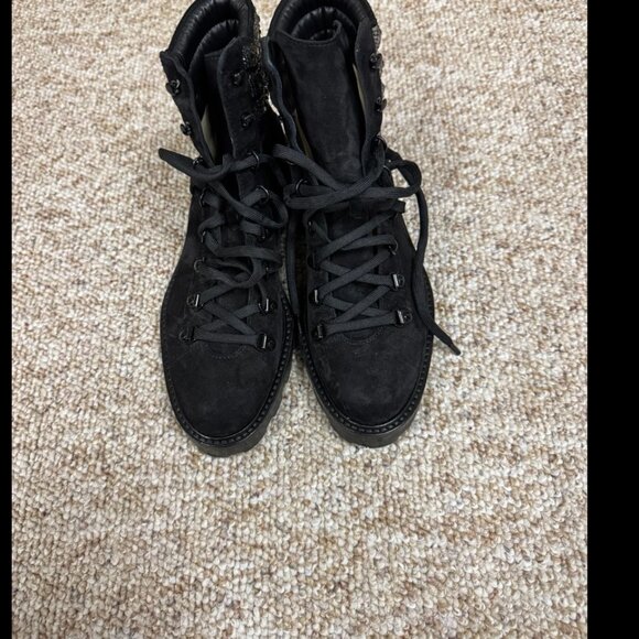 Jimmy Choo Eshe Suede Hiking Boot Black Size 38.5 - Picture 4 of 8